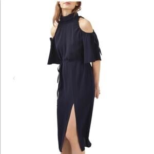 TOPSHOP High Neck Cold Shoulder Dress